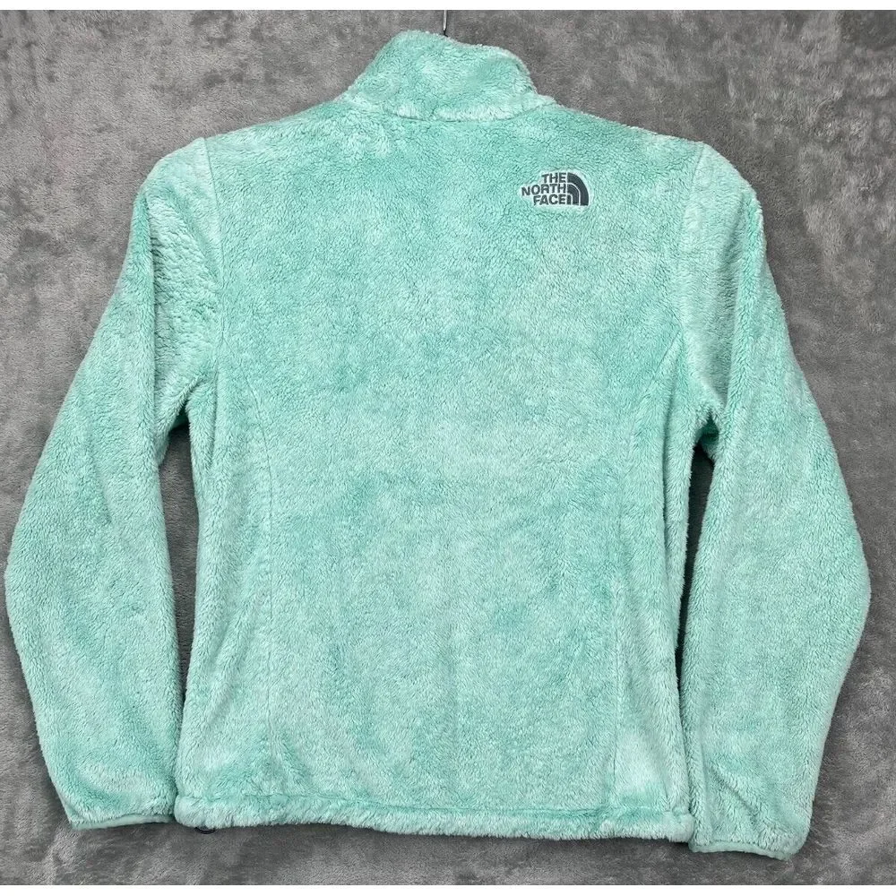 The North Face Women's Deep Pile Fleece Jacket Full Zip Green Size Small Outdoor